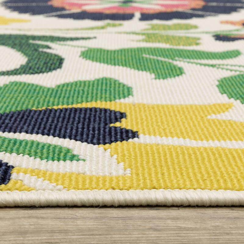 Harlowe Bold Boho Floral Ivory/ Multi Area Rug
