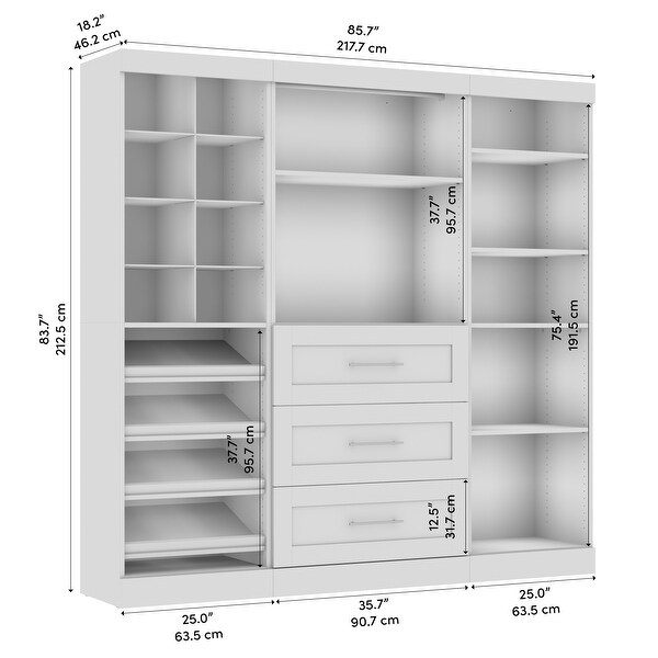 Pur 86-Inch Closet Organizer with Storage Cubbies by Bestar
