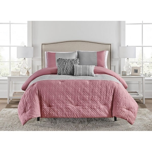 Lennox 5 Piece Luxurious Embroidered Comforter Set On Sale Bed Bath