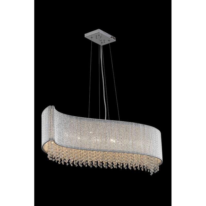 Influx 8-Light 44 in. Chrome Pendant with Royal Cut Crystals - chrome (royal cut crystals)