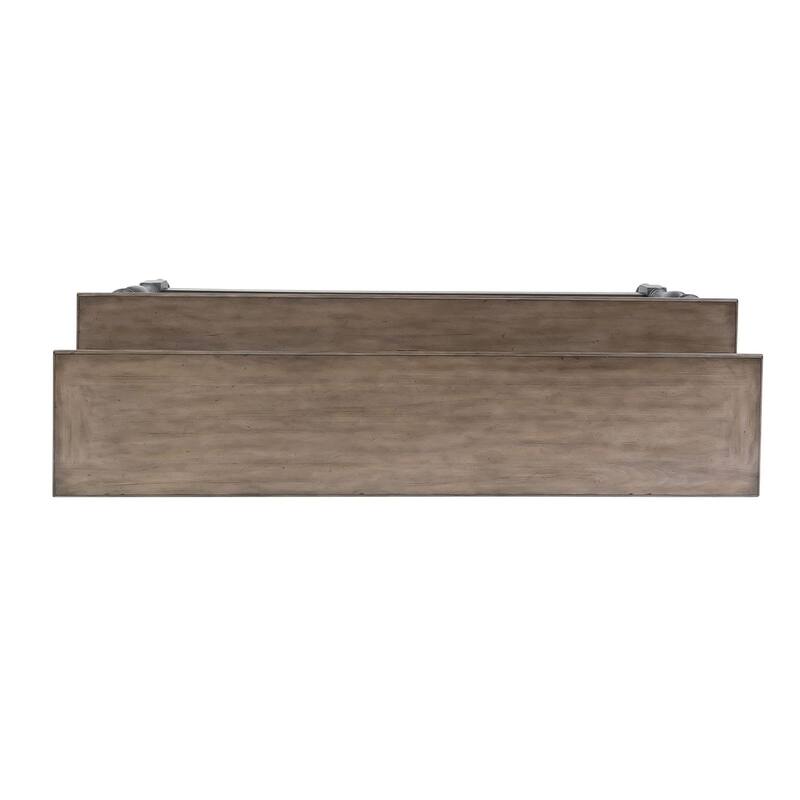 Ocean Isle Slate and Weathered Pine Console Bar Table