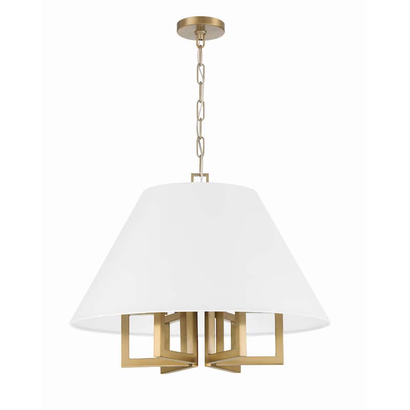 Libby Langdon for Crystorama Westwood 6 Light Vibrant Gold Chandelier - 24"W x 18.5"H