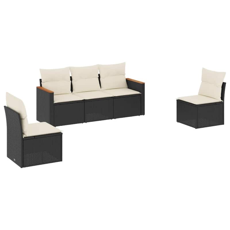 vidaXL Garden Sofa Set Black