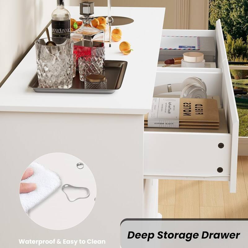 8 Drawer Dresser for Bedroom, Wide Black Chest with Spacious Top, Modern Wooden Organizer for Closet, Living Room