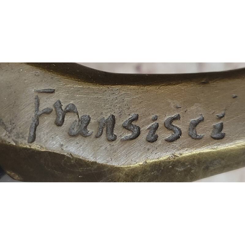 Geometric Abstract Modern Art Bronze Imitative Bull Sculpture Statue Original Signed Fransisci