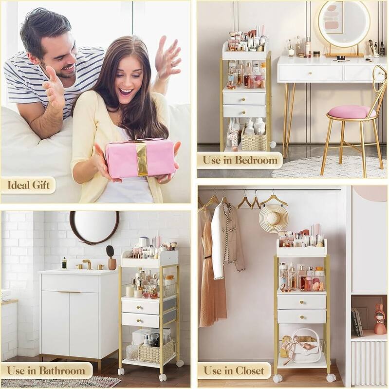 Makeup Organizer, Floor Skincare Organizers, Make Up Organizers - ‎12"D x 15"W x 31.5"H