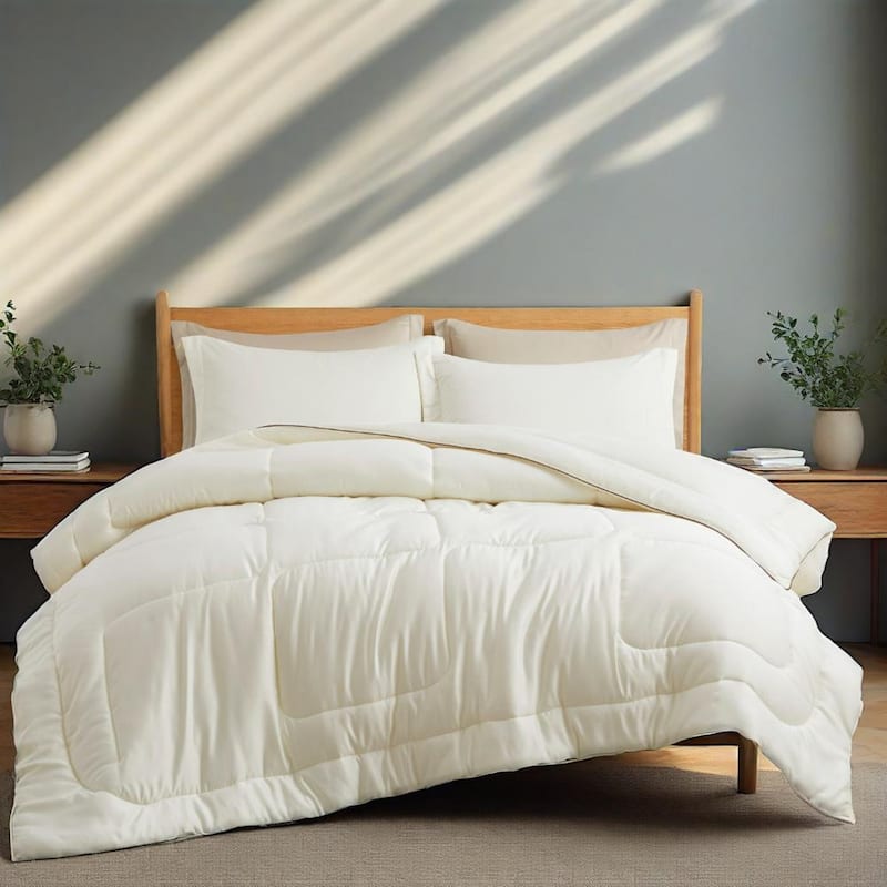 3 Piece All Season Silky Soft Satin Reversible Comforter Set