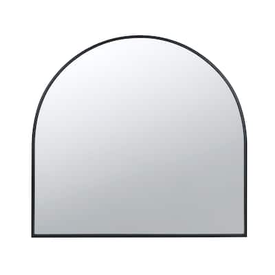 33" x 31" Arched Decorative Accent Mirror with Iron Metal Frame, Wall Deor for Bathroom, Bedroom, Entryway, Mantel