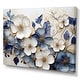 preview thumbnail 2 of 4, Designart "Blue And Gold Minimalism Violets " Flowers Wall Art Canvas Print
