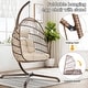 preview thumbnail 42 of 53, Oversized 1-Person Foldable Hanging Egg Chair - Wicker Swing Chair with Stand, Portable for Indoor Outdoor Patio