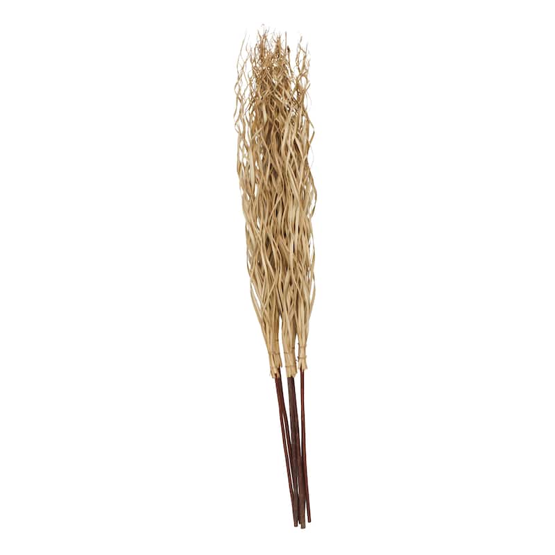 Palm Leaf Tall Home Decor Natural Foliage with Grass and Dark Brown Stems - Light Brown - Roche River Decor