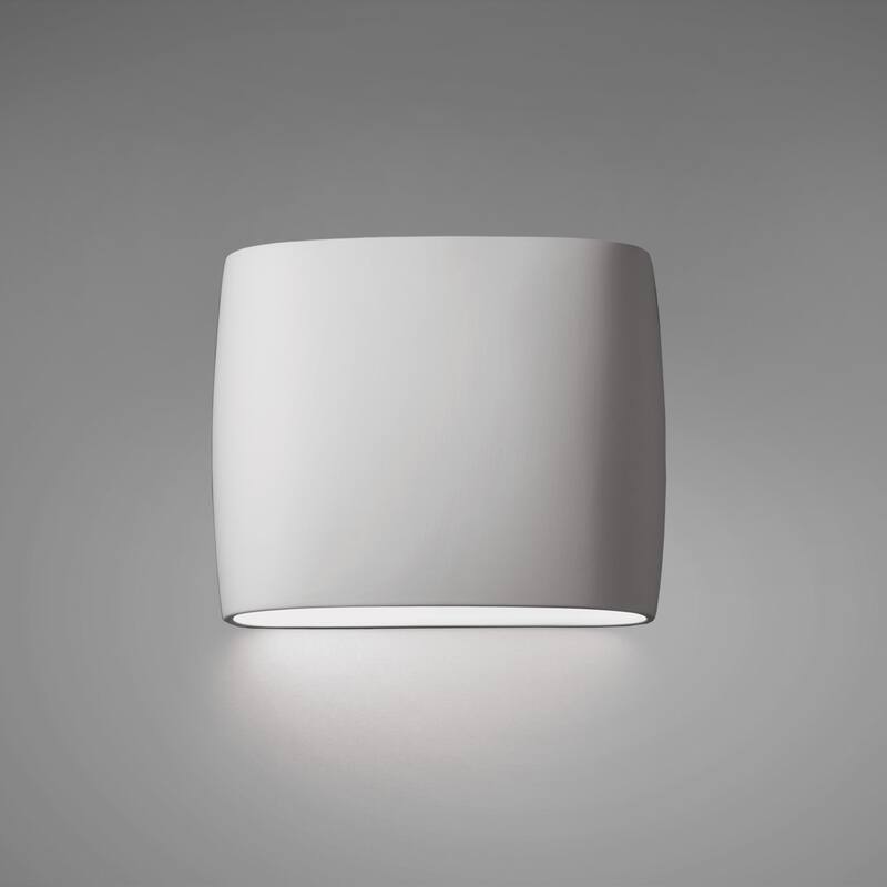 Porch & Den Courtside Bisque Closed Top ADA 2-light Small Oval Outdoor Wall Sconce