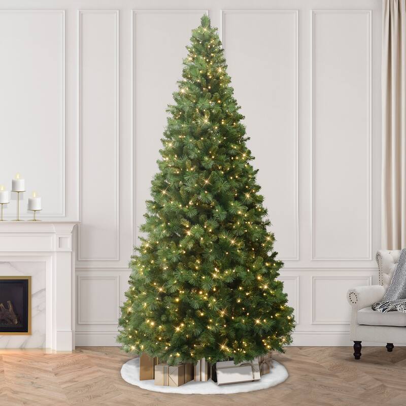 Puleo International 9' Pre-Lit Ontario Spruce Artificial Christmas Tree with LED Lights