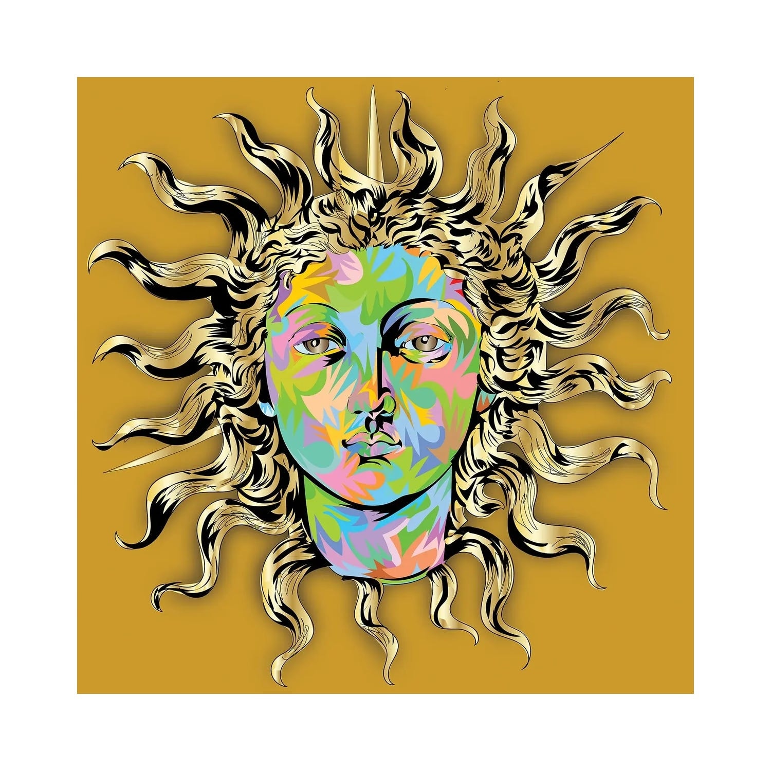 "Sun Face" by TECHNODROME1 Canvas Print