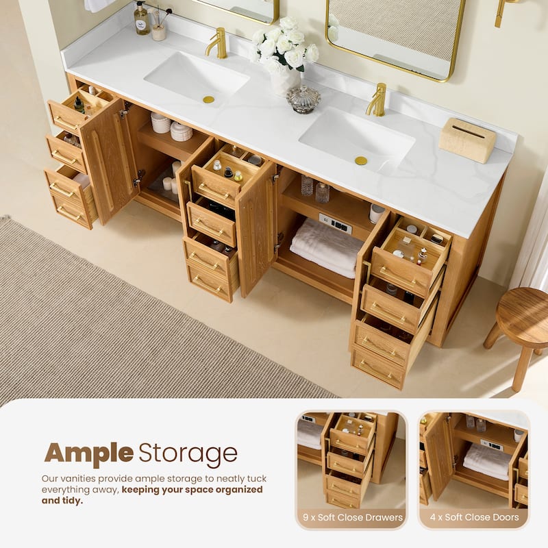 Jakarta Bath Vanity with Quartz Stone Top without Mirror