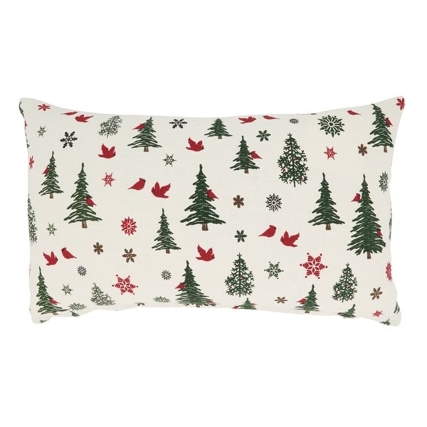 slide 2 of 3, Yuletide Charm Christmas Trees Throw Pillow Cover Only - 13"x20"