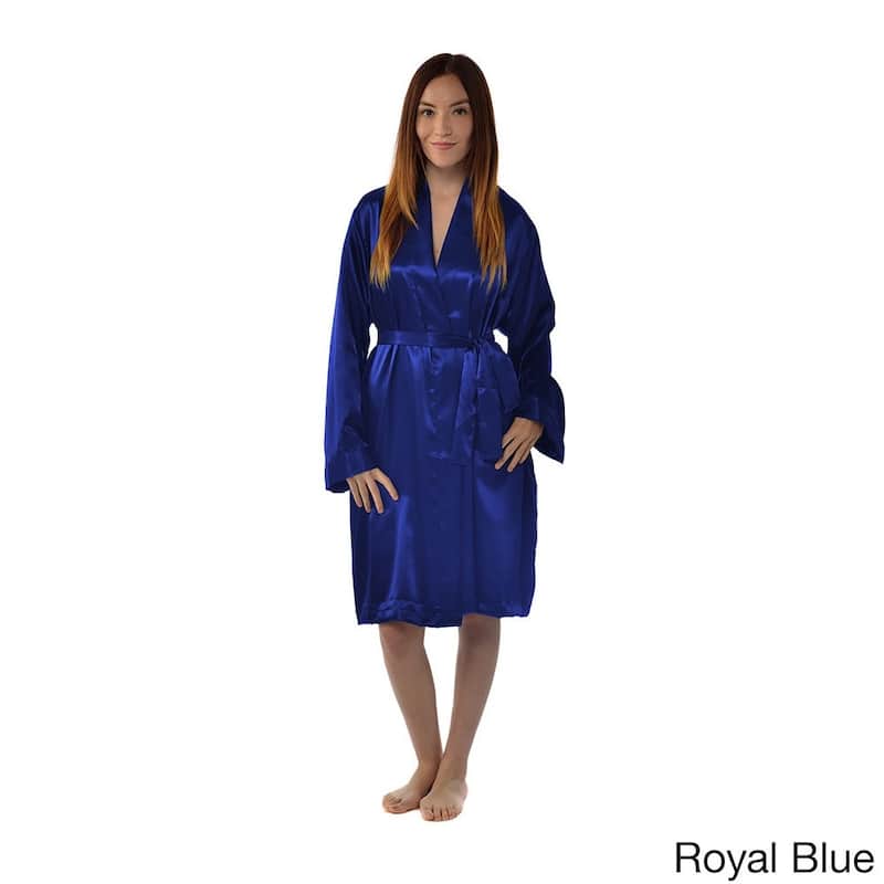 Leisureland Satin Charmeuse Knee-length Kimono Robe