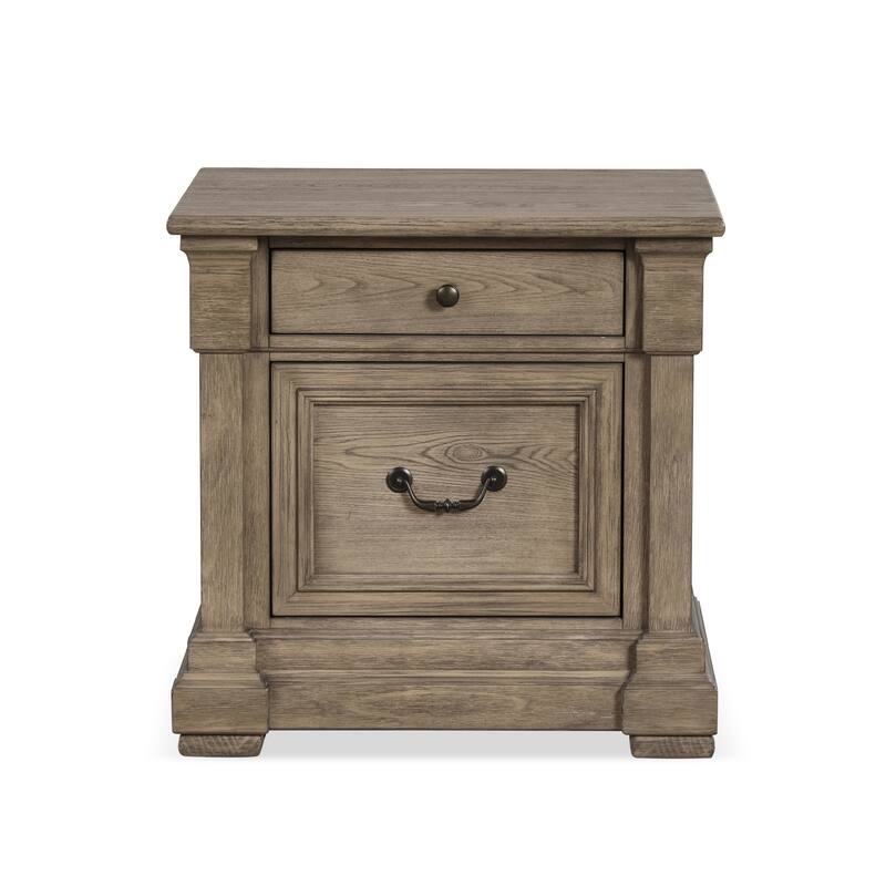 Furniture of America Wacine 3-Piece Weathered Grey Solid Wood Panel Bedroom Set