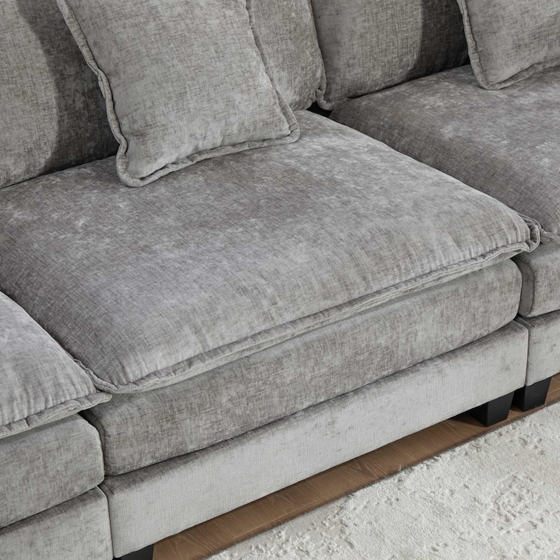 Cloud Sofa LoveSeat (Ottoman is not included), Modern Sectional Couch, Comfy Double Layer Upholstered Seat Cushion