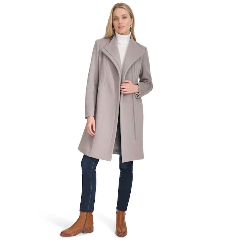 Cole Haan Double-Breasted Wool Blend Coat