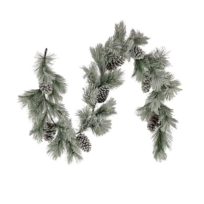 National Tree Company 7 ft. Snowy Pine Plastic Garland - 7 ft