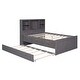 preview thumbnail 47 of 46, Twin Size Platform Bed with Storage Headboard, Charging Station, Twin Size Trundle and 3 Drawers