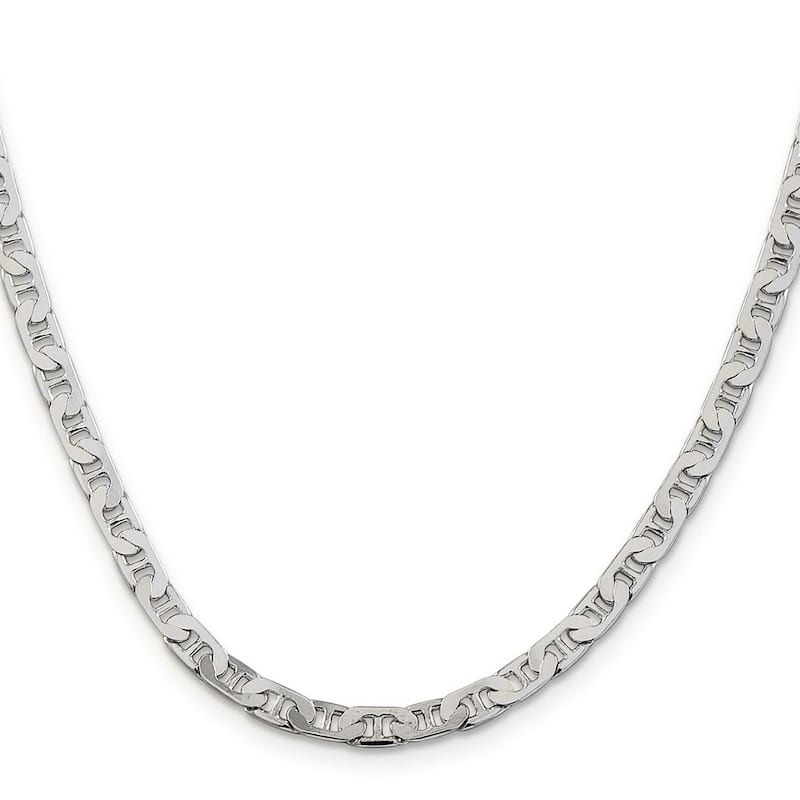 Curata 925 Sterling Silver 4.5mm Mariner Anchor Chain Necklace for Men