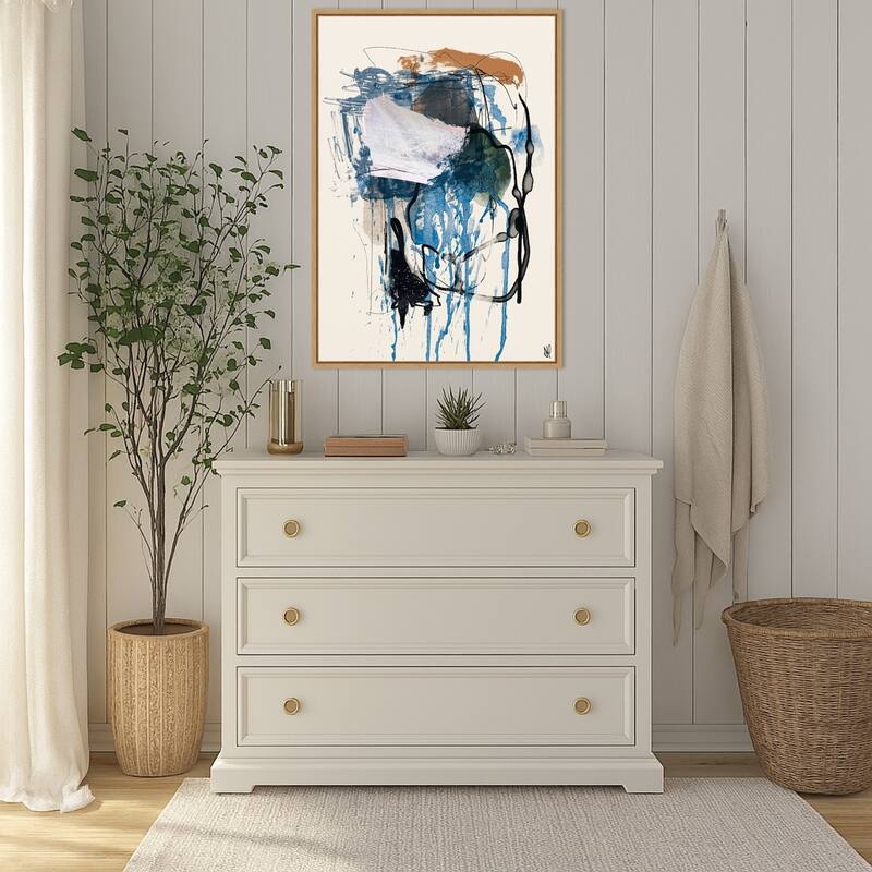 Twin Abstract No. 1 by Dan Hobday (23 x 33 in.), Framed Canvas Wall Art Print