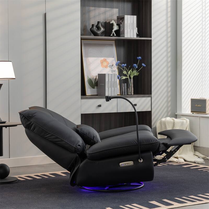 Power Swivel Rocking Chair with USB Port Charge &Lamp for Nursery