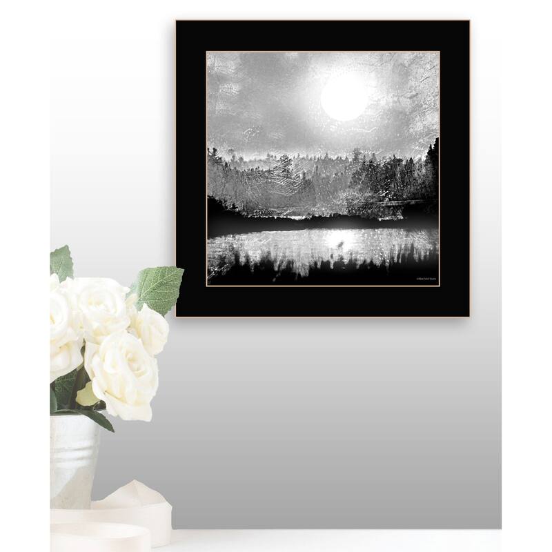 TrendyDecor4U "Big Moon Lake" Framed Print Wall Art