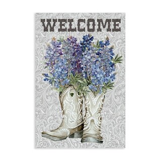 Stupell Welcome Bluebonnet on Paisley Canvas Wall Art Design By Cindy ...