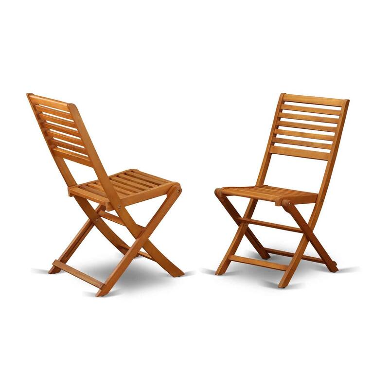7-Piece Outdoor Dining Set - 6 Armchairs & Small Table - Natural Oil Finish Patio Furniture - 72
