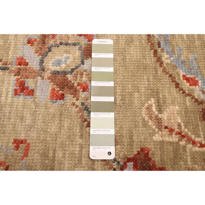 ECARPETGALLERY Hand-knotted Modern Oushak Olive Wool Rug - 5'2 x 7'10