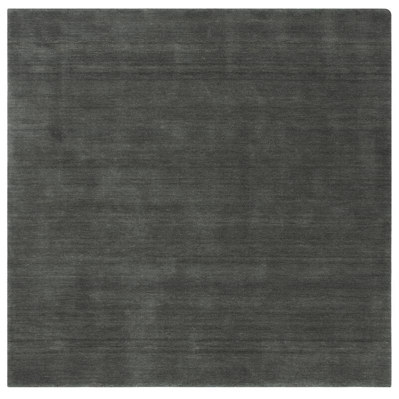 SAFAVIEH Handmade Himalaya Palm Border Modern Wool Rug - 6' Square - Charcoal