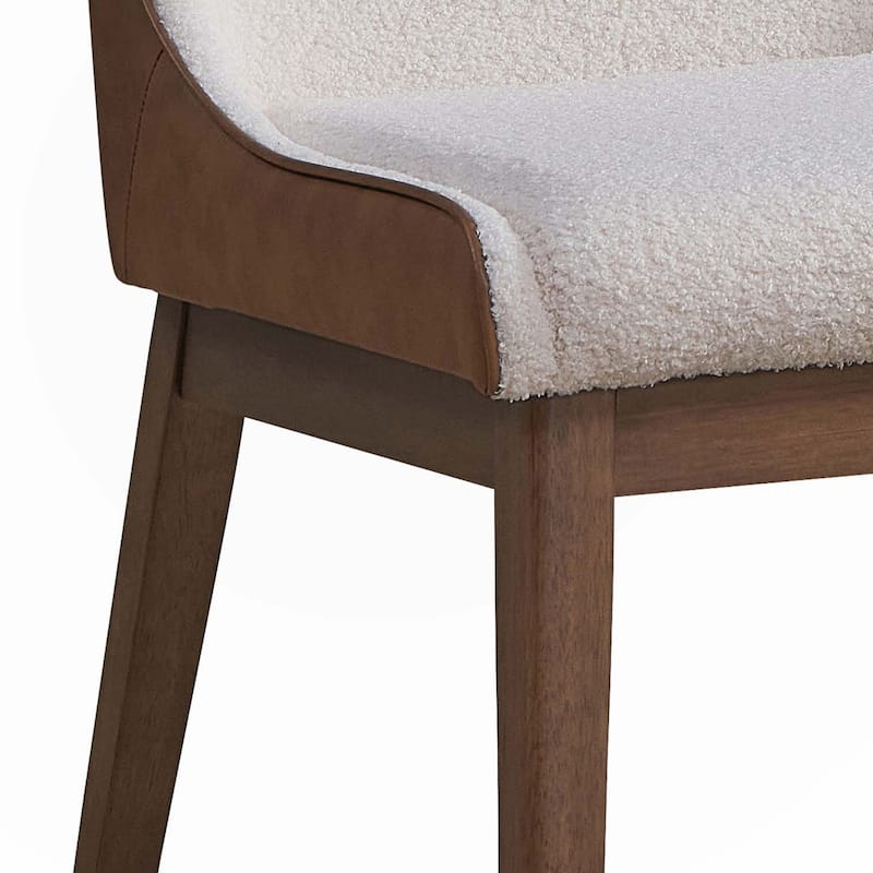 White and Brown Side Chair (Set of 2)