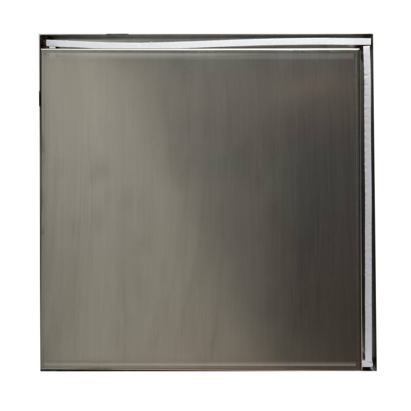 ALFI brand 16 x 16 Brushed Stainless Steel Square Single Shelf Bath Shower Niche - Grey