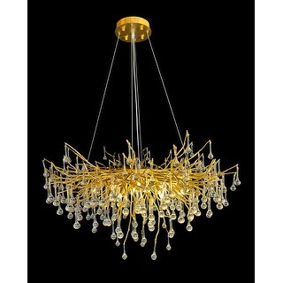 Crystal Tree Branch Modern Gold Round Chandelier - Bed Bath & Beyond ...