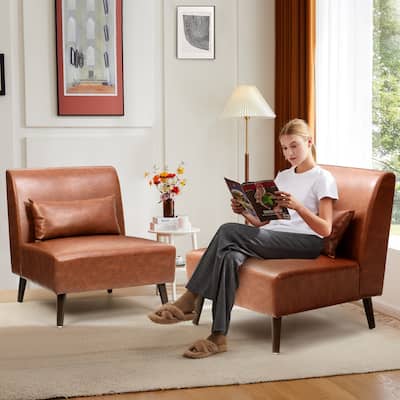 Pellebant Accent Chair Upholstered Lounge Couch Sofa for Bedroom Living Room