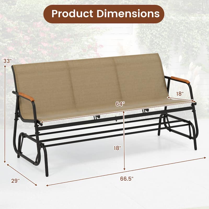 Costway Patio Glider Bench for 3 Swing Gliding Loveseat with Curved - See Details