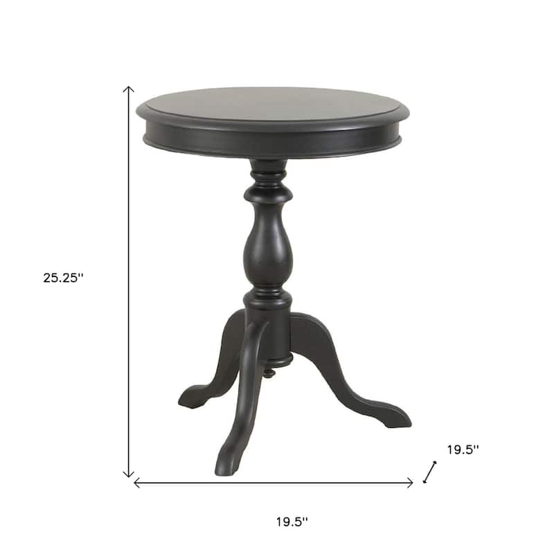 HomeRoots 25" Black Manufactured Wood Round End Table - 19.5