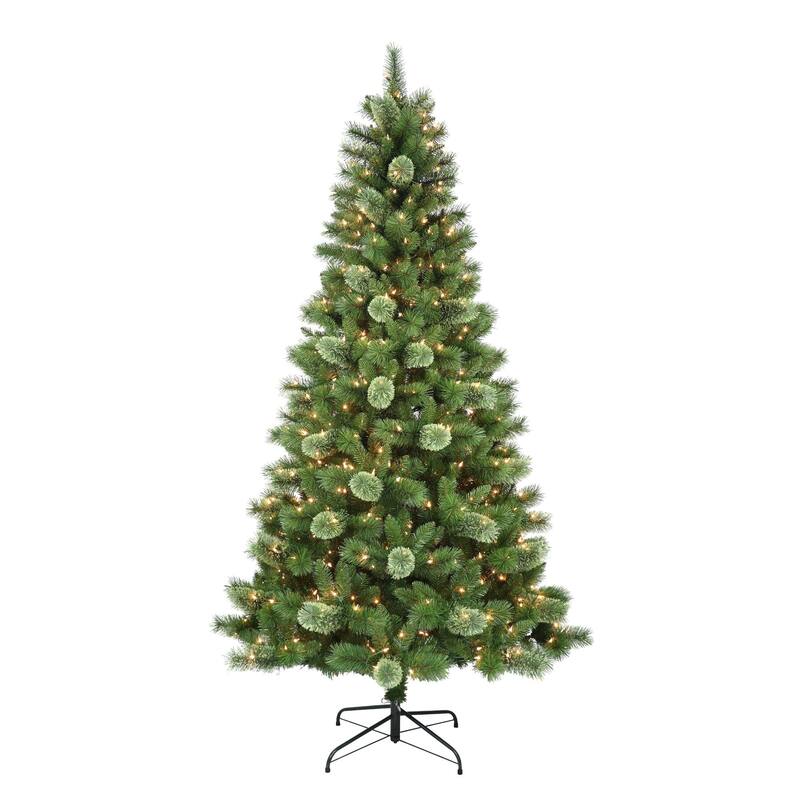 7.5' Medium Western Pine Artificial Christmas Tree, Clear Lights - 7.5 Foot