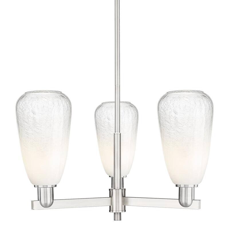 Innovations Lighting 716-3CR-9-18 Brookhaven Almond Chandelier - Satin Nickel / Opal