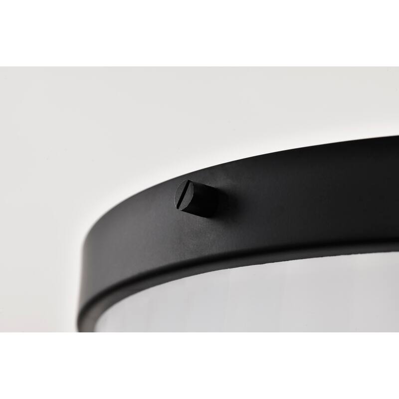 Solara Semi Flush Mount Matte Black Finish Frosted Ribbed Glass - Matte Black