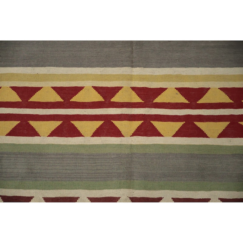 Hand Woven Oriental 100% Wool Carpet Southwestern Modern Multi-Colored Kilim Area Rug - 13' 0'' X 9' 6''