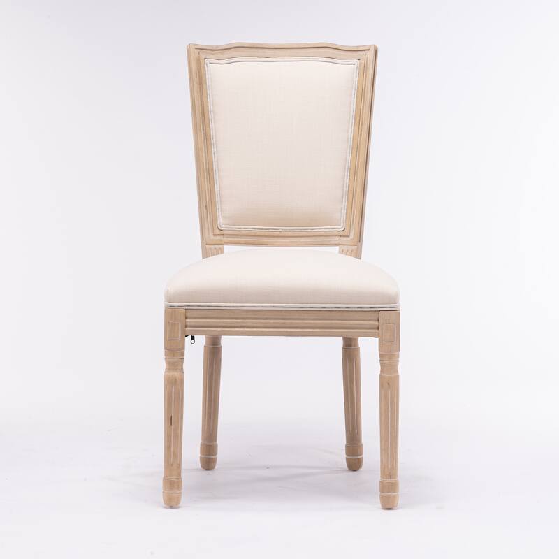 Solid Wood Frame Linen Fabric Dining Chair
