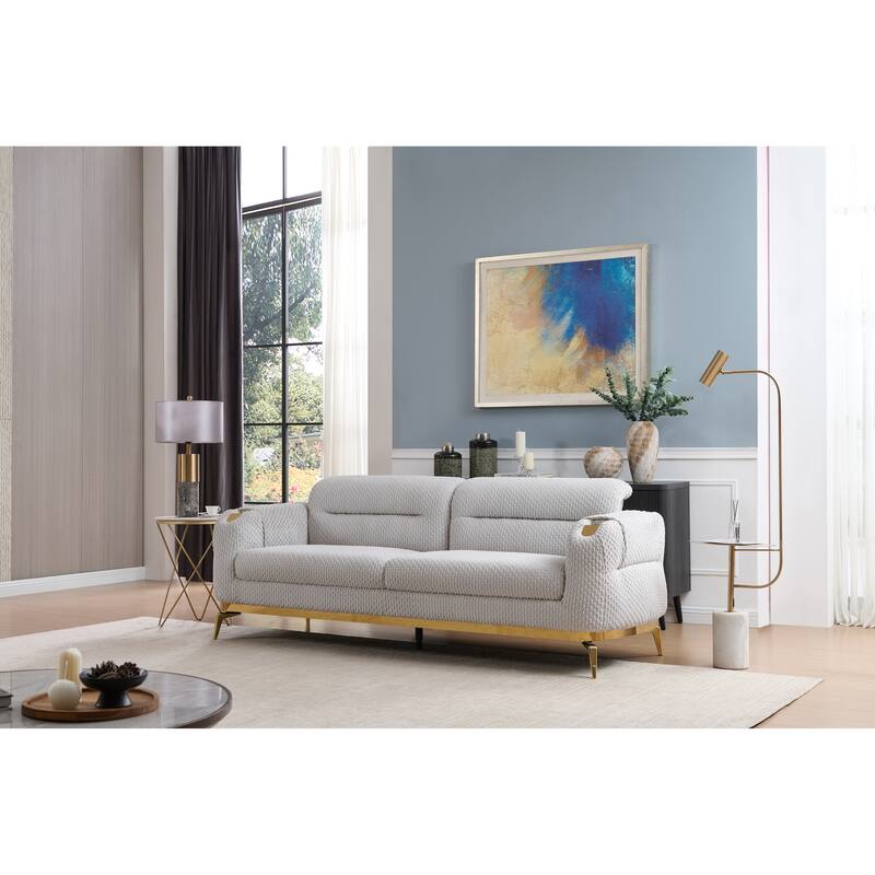 Zoe Sofa in Cream and Gray - Grey