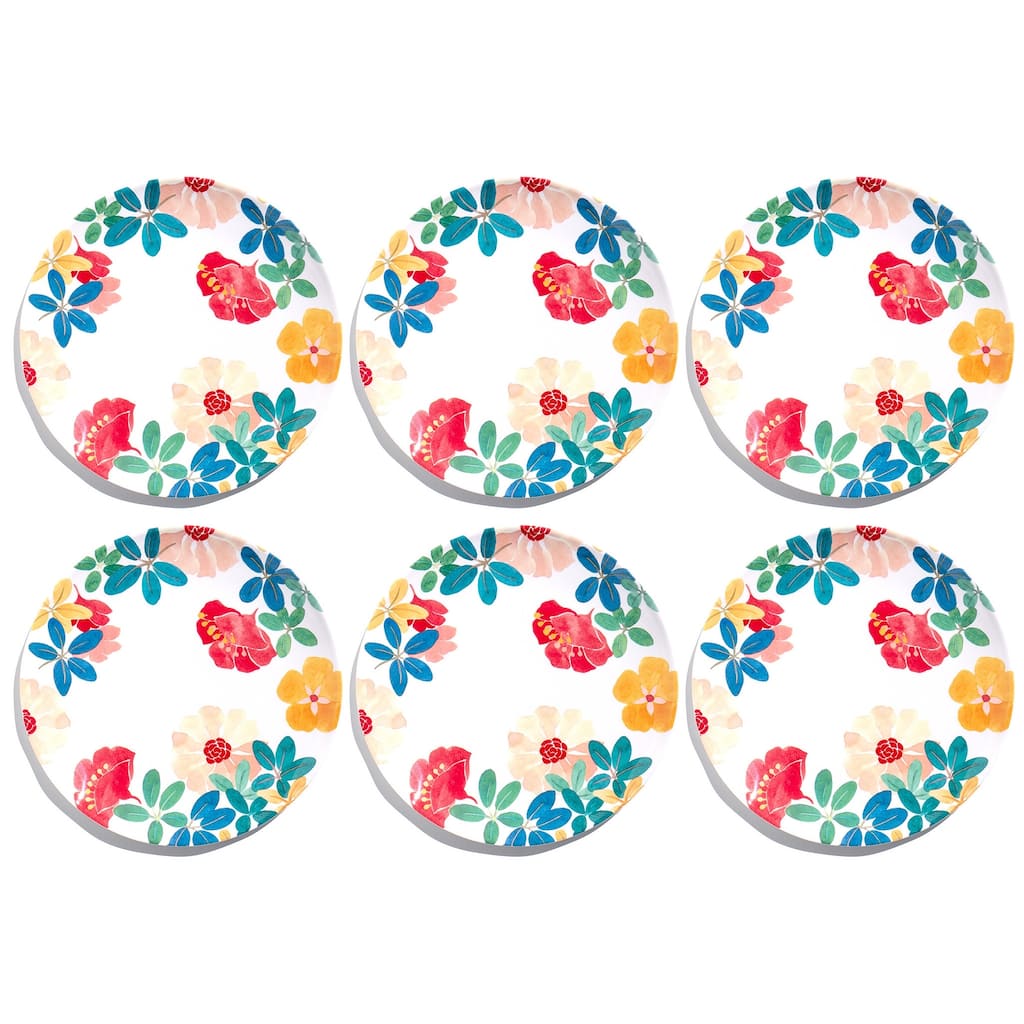 Abode Homewares by TarHong Audrey Floral Dinner Plate, 10.5", Set of 6