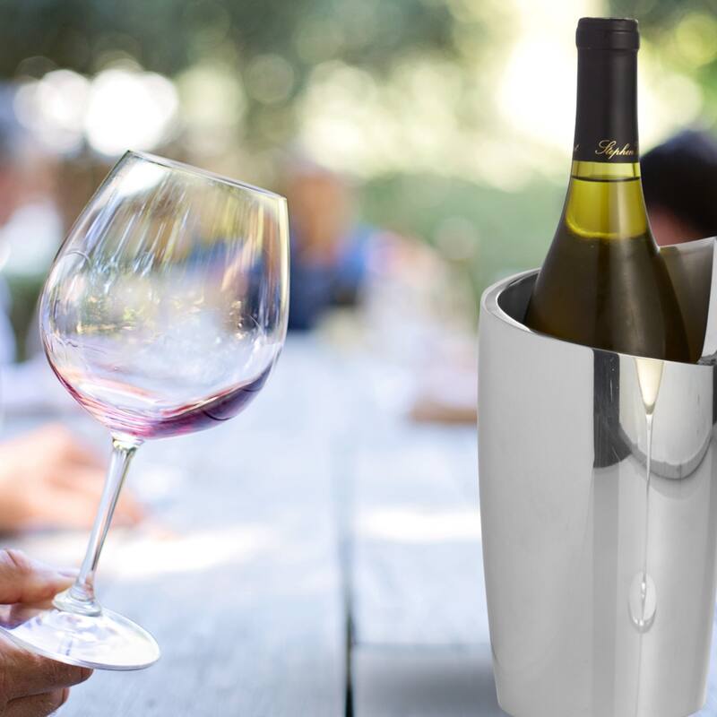 Nambe Spiral Wine Chiller - 4.5" D x 8.5" H