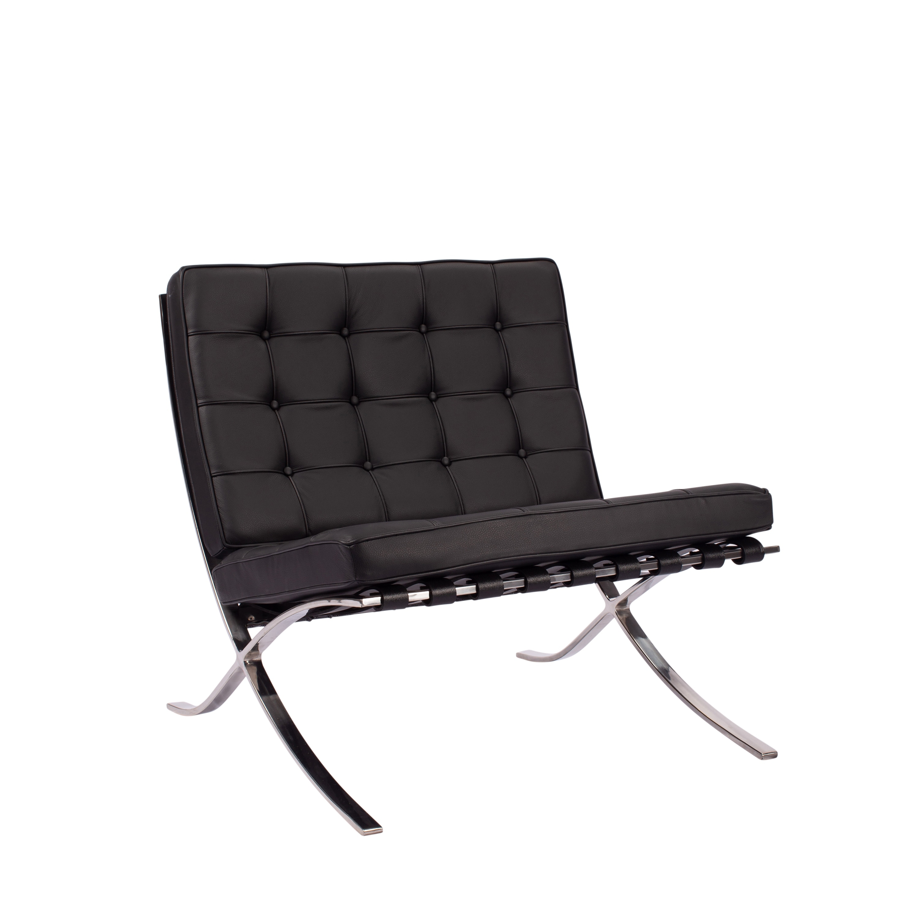 Barcelona Chair, Black Leather Brushed Chrome - On Sale - Overstock - 32746627