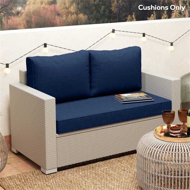 Fabric Outdoor Cushion Set with Washable Covers - Seat Cushion: 45.9" L x 26" W x 4.9" H